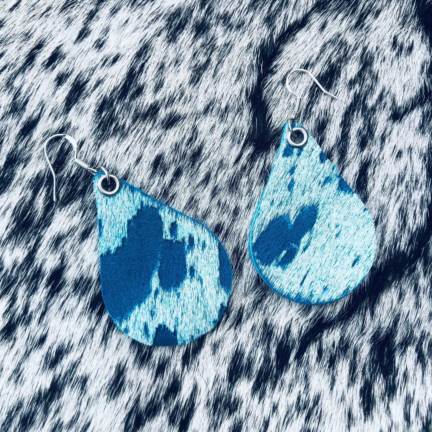 Turquoise Acid Washed Teardrop Earrings