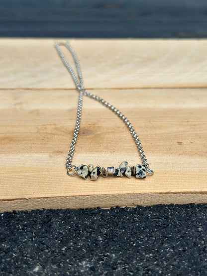 Dalmatian Jasper Bar Necklace